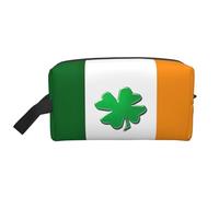 Bkdogkt Irish Flag Print Large Capacity Cosmetic Organizer for Women and Men Portable Travel Makeup Pouch, White, One Size