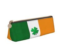 Bkdogkt Irish Flag Print Simple Pencil Case Triangle Pouch for Pens Makeup Art Supplies Daily Essentials, White, One Size