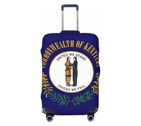 Bkdogkt Kentucky State Flag Print Fashionable Suitcase Cover Personalized Luggage Protector for Travel and Business, Black, Small