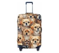 Bkdogkt labrador retriever Dogs Print Fashionable Suitcase Cover Personalized Luggage Protector for Travel and Business, Black, S