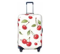 Bkdogkt lovely sweet red cherry Print Fashionable Suitcase Cover Personalized Luggage Protector for Travel and Business, Black, Small