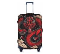 Bkdogkt Magical Dragon Print Protective Suitcase Cover Washable Travel Luggage Protector with Concealed Zipper, White, X-Large