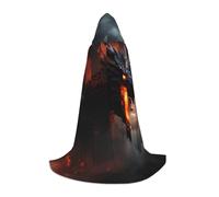 Bkdogkt Magical Dragon Print Unisex Hooded Cloak For Wizard Carnival Halloween Christmas Cosplay Costume Robe