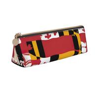 Bkdogkt maryland flag Print Simple Pencil Case Triangle Pouch for Pens Makeup Art Supplies Daily Essentials, White, One Size