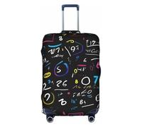 Bkdogkt Math Formula Print Protective Suitcase Cover Washable Travel Luggage Protector with Concealed Zipper, White, S