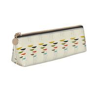 Bkdogkt mid century modern prints Print Simple Pencil Case Triangle Pouch for Pens Makeup Art Supplies Daily Essentials, White, One Size