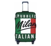 Bkdogkt Milan, Italy Print Protective Suitcase Cover Washable Travel Luggage Protector with Concealed Zipper, White, X-Large