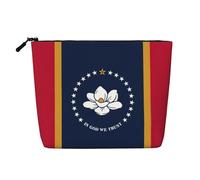 Bkdogkt Mississippi State Flag Print Work Bag Essentials Single-layer Makeup Bag Travel Cosmetic Organizer Large Capacity, Black, One Size