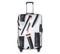 Bkdogkt Modern Girl Cosmetic Print Protective Suitcase Cover Washable Travel Luggage Protector with Concealed Zipper, White, XL