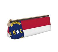Bkdogkt North Carolina state flag Print Simple Pencil Case Triangle Pouch for Pens Makeup Art Supplies Daily Essentials, White, One Size