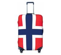 Bkdogkt Norwegian flag Print Fashionable Suitcase Cover Personalized Luggage Protector for Travel and Business, Black, M