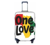 Bkdogkt One Love Afric Print Protective Suitcase Cover Washable Travel Luggage Protector with Concealed Zipper, White, Small