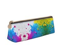 Bkdogkt Paint Splashes Background Print Simple Pencil Case Triangular Pen Pouch Makeup Supplies Art Supplies Daily Necessary, White, One Size, White, One Size