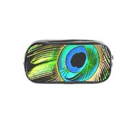 Bkdogkt Peacock Feather Print Clear Pencil Case for Travel Office