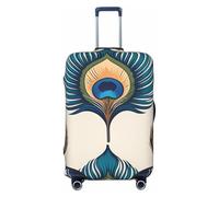 Bkdogkt Peacock Feather Print Fashionable Suitcase Cover Personalized Luggage Protector for Travel and Business, Black, Small