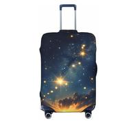 Bkdogkt Personalized Glow in the Dark Printed Suitcase Cover for Travel and Business, Black / White, Medium