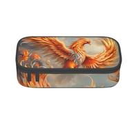 Bkdogkt Phoenix Print 8.3 x 2 x 3.7 In Large Capacity Pencil Case Functional Storage for Office Travel