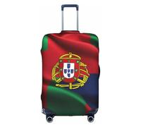 Bkdogkt Portuguese flag Print Protective Suitcase Cover Washable Travel Luggage Protector with Concealed Zipper, White, Large