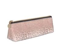 Bkdogkt rose gold glitter Print Simple Pencil Case Triangle Pouch for Pens Makeup Art Supplies Daily Essentials, White, One Size