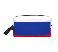 Bkdogkt Russian Flag Print Large Capacity Cosmetic Organizer for Women and Men Portable Travel Makeup Pouch, White, One Size