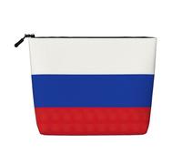 Bkdogkt Russian Flag Print Work Bag Essentials Single-layer Makeup Bag Travel Cosmetic Organizer Large Capacity, Black, One Size