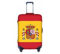 Bkdogkt Spanish flag Print Protective Suitcase Cover Washable Travel Luggage Protector with Concealed Zipper, White, M