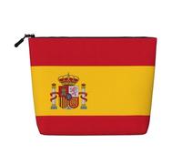 Bkdogkt Spanish flag Print Work Bag Essentials Single-layer Makeup Bag Travel Cosmetic Organizer Large Capacity, Black, One Size