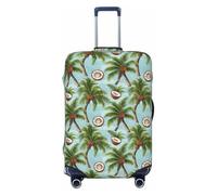 Bkdogkt Summer Coconut Tree Print Fashionable Suitcase Cover Personalized Luggage Protector for Travel and Business, Black, X-Large
