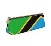 Bkdogkt Tanzania Flag Print Simple Pencil Case Triangle Pouch for Pens Makeup Art Supplies Daily Essentials, White, One Size