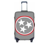 Bkdogkt Tennessee state flag Print Protective Suitcase Cover Washable Travel Luggage Protector with Concealed Zipper, White, M