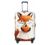 Bkdogkt Thanksgiving Day Punmpkin Print Fashionable Suitcase Cover Personalized Luggage Protector for Travel and Business, Black, XL
