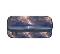 Bkdogkt Thunder Landscape Print 8.3 x 2 x 3.7 In Large Capacity Pencil Case Functional Storage for Office Travel