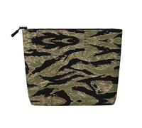 Bkdogkt Tiger Stripe Camo Print Work Bag Essentials Single-layer Makeup Bag Travel Cosmetic Organizer Large Capacity, Black, One Size