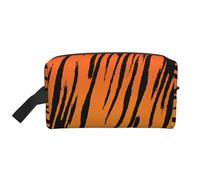 Bkdogkt Tiger Stripe Print Large Capacity Cosmetic Organizer for Women and Men Portable Travel Makeup Pouch, White, One Size