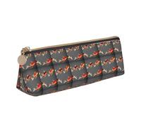 Bkdogkt Traditional Koi Carps with Spots Print Simple Pencil Case Triangle Pouch for Pens Makeup Art Supplies Daily Essentials, White, One Size