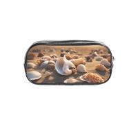 Bkdogkt Transparent storage bag with seashells on the beach design