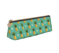 Bkdogkt Tropical Fruit Pineapple Print Simple Pencil Case Triangular Pen Pouch Makeup Supplies Daily Essentials, White, One Size, White, One Size