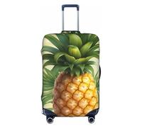 Bkdogkt Tropical Pineapple Print Protective Suitcase Cover Washable Travel Luggage Protector with Concealed Zipper, White, Small
