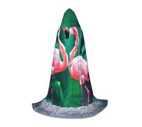 Bkdogkt Two Flamingos Print Unisex Hooded Cloak For Wizard Carnival Halloween Christmas Cosplay Costume Robe