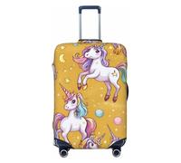 Bkdogkt unicorn design Print Fashionable Suitcase Cover Personalized Luggage Protector for Travel and Business, Black, S