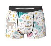 Bkdogkt Unicorns Pink Print Unique Men Boxer Briefs Breathable Stretch Underwear Briefs for Comfort Briefs, Black, Large