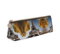 Bkdogkt Urban Landscape Paris Eiffel Tower France Print Simple Pencil Case Triangular Pen Pouch Makeup Supplies Art Daily Essential, White, One Size, White, One Size