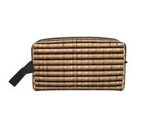 Bkdogkt Wicker Woven pattern Print Large Capacity Cosmetic Organizer for Women and Men Portable Travel Makeup Pouch, White, One Size