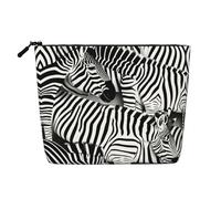 Bkdogkt Zebra Print Work Bag Essentials Single-layer Makeup Bag Travel Cosmetic Organizer Large Capacity, Black, One Size