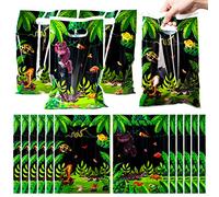 BkeeCten Goodie Party Favor Bags - 50-Pack Reptile Swamp Party Favor Bags Lizard Snake Goody Candy Treat Bags Christmas Winter Xmas New Year Gifts Wrapping Plastic Wildlife Jungle Animal GiftWrap Kids