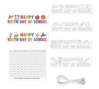 BkeeCten School Countdown Coloring Crowns - 216 Pcs with Crowns & Numbered Dot Cards & Elastic Bands for Classroom Math Activities, Educational Crafts, Kindergarten Celebration & Counting Practice