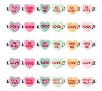 BkeeCten Valentine's Day Hair Clips - 30 Pcs Min Candy Heart Design Phrase Barrettes Bangs, Braids Hat Decor for Valentine Parties Favors, Holiday Events Daily Styling & Romantic Gift Accessories