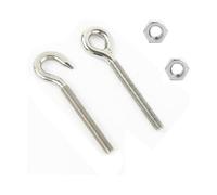 BKEKM Lifting Eye Nuts 304 Stainless Steel Closed/opening Hook Eye Screws Ring Hooking Nut Screws M4-m8 Sheep Eye Screw Bolt 2pcs(B,M6)