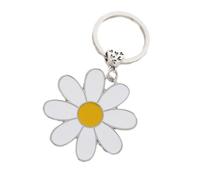 Bkemkri 1 Pcs Cute Daisy Keychain, White Daisy Flower Keychain for Purse Keys, Metal Keyring for Women Floral Charm, Key Chain Accessories for Women Flower Lovers, Novelty Flowers Keyrings for Girls