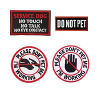 BKEPDY Pack of 4 Service Dog Patches Do Not Pet Im Working, Warning Patches for Service Dogs, Self-Adhesive and Ironable, Suitable for Dog Harness and Dog Vests, Medium, Large Dogs